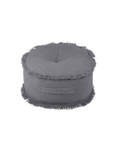 c8a061003-prague pouf rond 44cm h 20cm anthracite