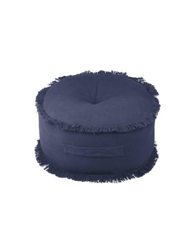 c8a061007-prague pouf rond 44cm h 20cm marine