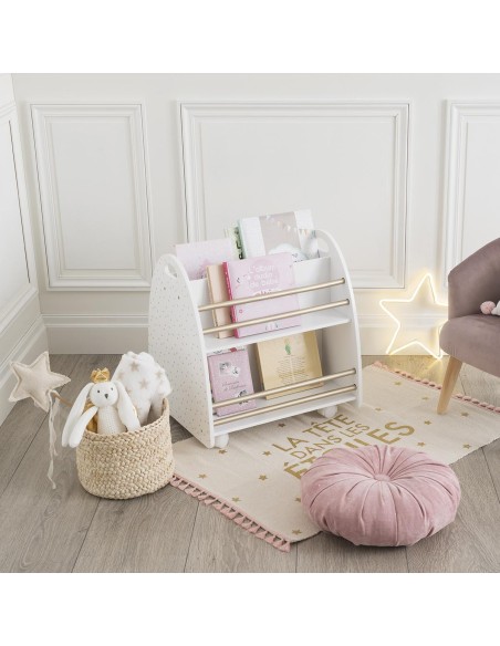 bibliotheque basse 2cotes dore