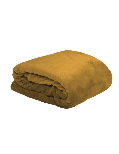 p25792024 - doudou plaid 130x160 cm moutarde - 100% pe - pcb 8