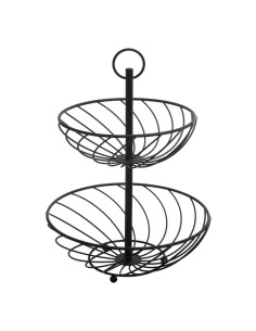 160621b - corbeille fruits 2niv torsade D. 27 x H. 39 cm