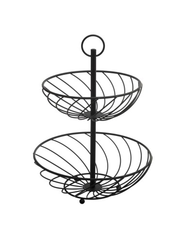 160621b - corbeille fruits 2niv torsade D. 27 x H. 39 cm