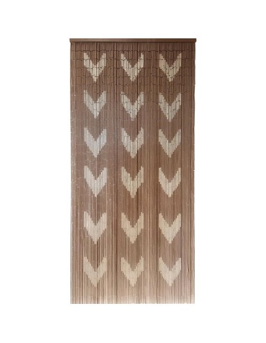 5502563 - rideau de porte sticks bambou imprimes chevron 90 x 200 cm - taupe