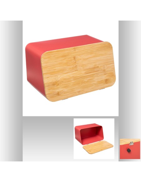 151193e-boite pain met+bam rose mode L. 37 x P. 22,5 x H. 23,5 cm
