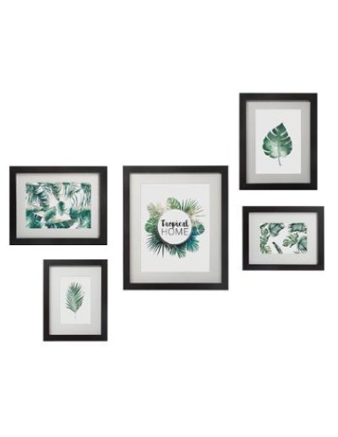 set 5 cadres noir tropical
