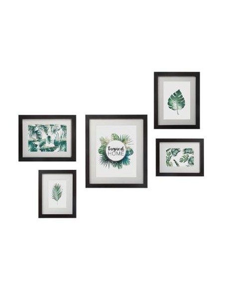 set 5 cadres noir tropical