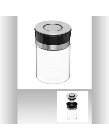 bocal ver+inox 1l pusheat D. 10,5 x H. 19 cm