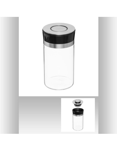 bocal ver+inox 1,3l pusheat D. 10,5 x H. 24 cm