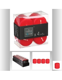 103193-bougie vtv rouge 3.8x3.8 x4