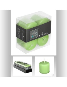 bougie vtv vert 3.8x3.8 x4 D. 3,9 x H. 3,5 cm