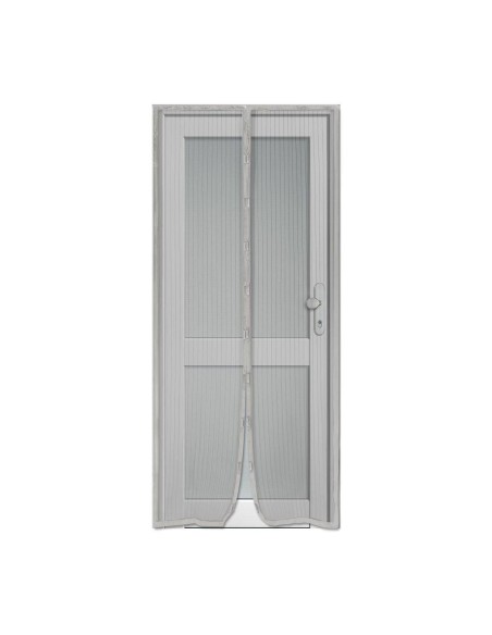 5510193 - rideau de porte moustiquaire avec aimants 100 x 220 cm - gris
