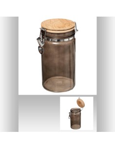 181810b-bocal verr+bam 1l noir mode L. 10 x P. 13,5 x H. 20 cm