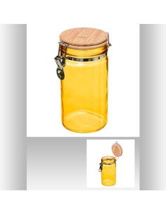 181810c-bocal verr+bam 1l jau mode L. 10 x P. 13,5 x H. 20 cm