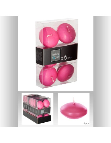 bougie fltte fuchsia x6