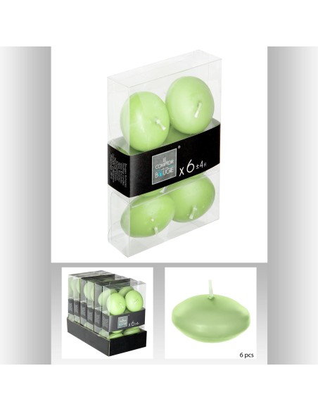 bougie fltte vert x6