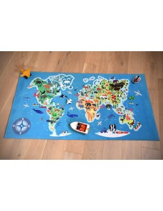 world tapis sol 80x150 - multicolore