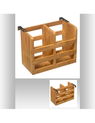 179651 - pot ust/couv +crochet bambou L. 16 x P. 10 x H. 12,5 cm