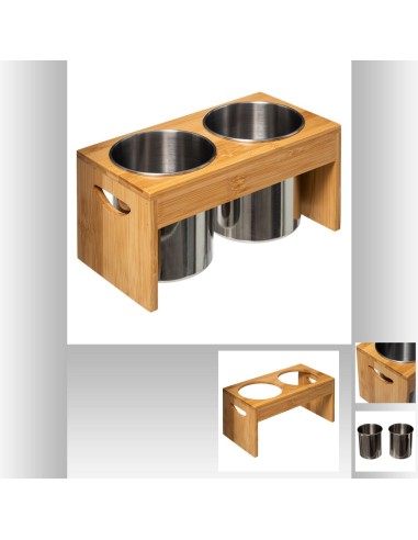 179660-egouttoir couv x2pot inox +bam L. 23 x P. 12 x H. 12 cm