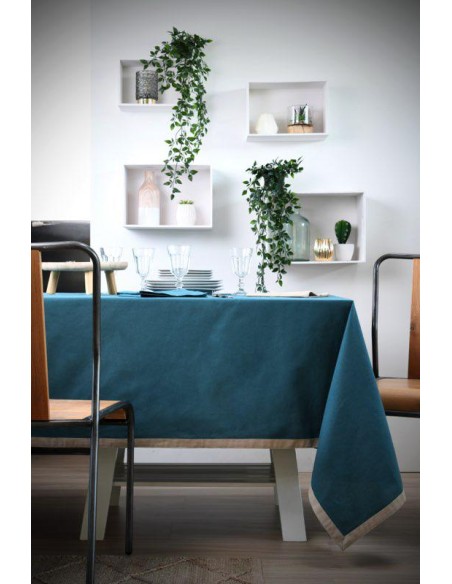 duo nappe 140x240 -petrole/lin 100%co