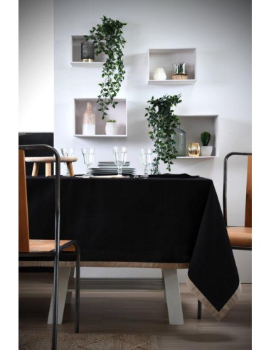 duo nappe 140x240 -noir/lin 100%co