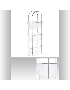 105358 - etagere rect 3niv panier blc