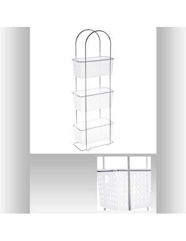 105358 - etagere rect 3niv panier blc