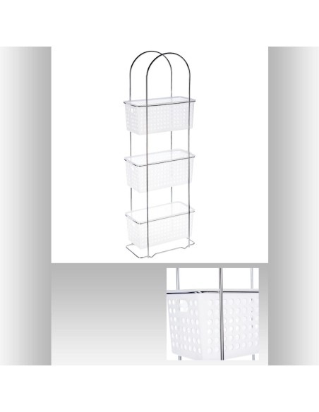 105358 - etagere rect 3niv panier blc