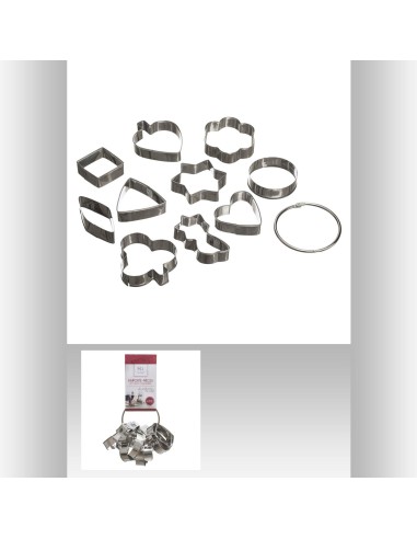 151190 - emporte piece x10 L. 7,4 x P. 6,2 x H. 1,5 cm