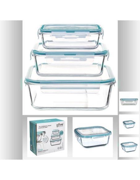 146593 - lot boite x3 ca ver gm clipeat L. 21,3 x P. 21,3 x H. 11 cm