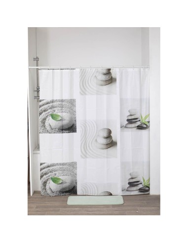 1103606 - rideau de douche peva 180x180 cm/12 anneaux blanc - dune