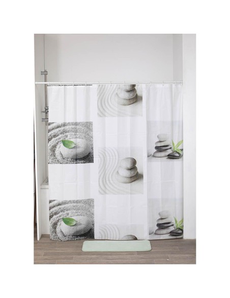 1103606 - rideau de douche peva 180x180 cm/12 anneaux blanc - dune