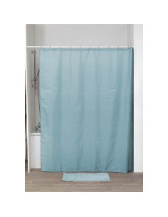 rideau de douche polyester 180x200 cm/12 anneaux pp - vert d'eau