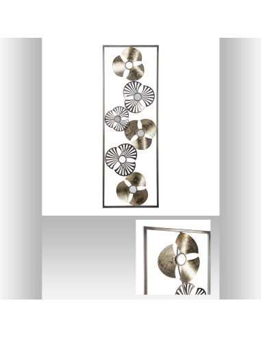 148281a - deco murale met fleur or 31x89