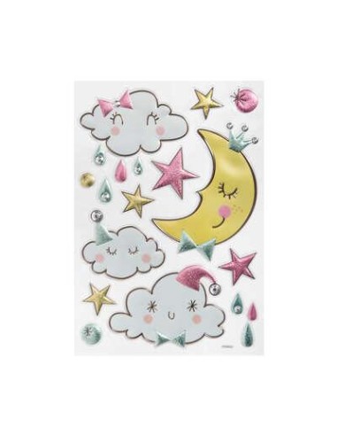 150562 - sticker licorne et lune 30x21