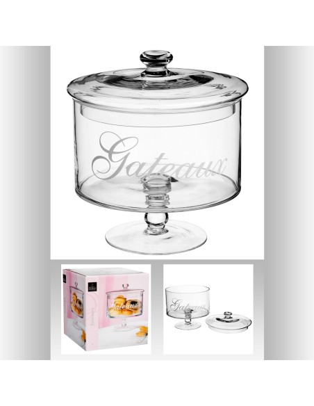 115632 - bonbonniere gateaux verre 1,8l D. 18,5 x H. 20 cm