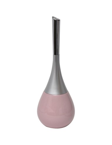 brosse wc gres forme goutte d'eau - rose