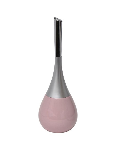 brosse wc gres forme goutte d'eau - rose