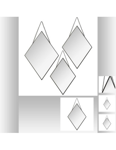 miroir losang met chaine x3 nr