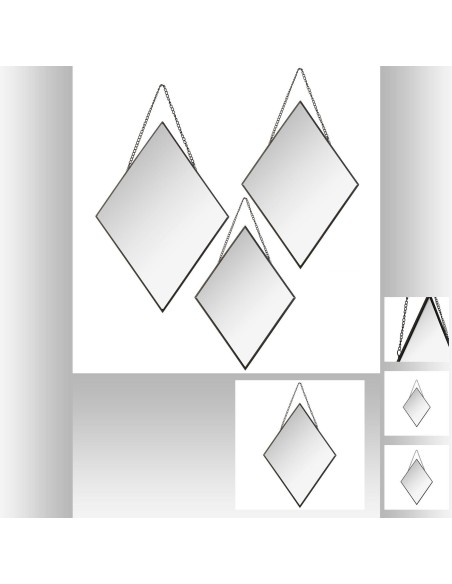 miroir losang met chaine x3 nr