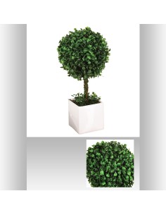 103378 - boule de buis pot crmq h38 D. 19 x H. 38,5 cm