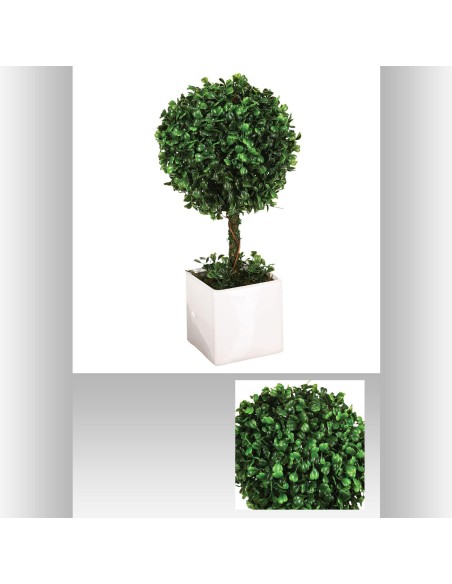 103378 - boule de buis pot crmq h38 D. 19 x H. 38,5 cm