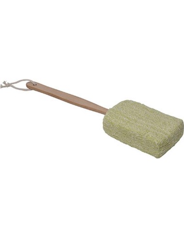 75518236 - eponge de bain ramie/eponge avec manche bois - blanc/vert