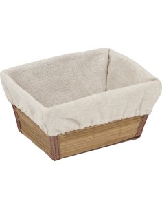 8433195 - panier rectangulaire evase bambou et pp 21x16x11 cm - bambou/tissu bla