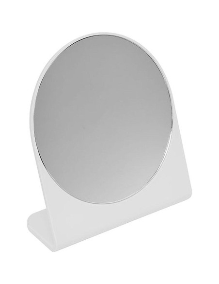 8534100 - miroir forme ronde 1 face avec base - blanc