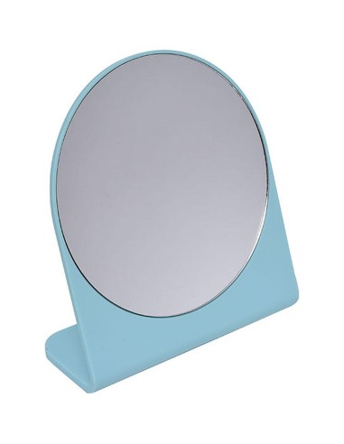 miroir forme ronde 1 face avec base - vert d'eau