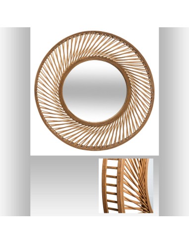 miroir bambou spirale d72