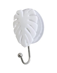 9212100 - crochet feuille ps sur ventouse - blanc