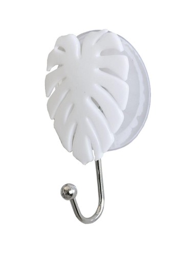 9212100 - crochet feuille ps sur ventouse - blanc