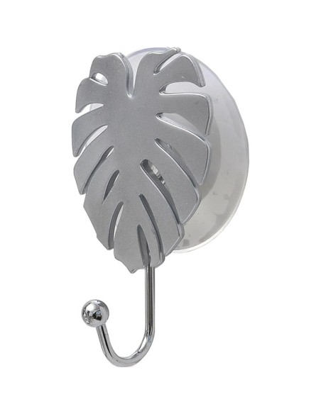 9212107 - crochet feuille ps sur ventouse - argent