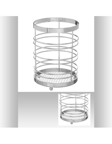 119603 - pot ust/couvert chrome L. 12,5 x P. 12 x H. 17 cm